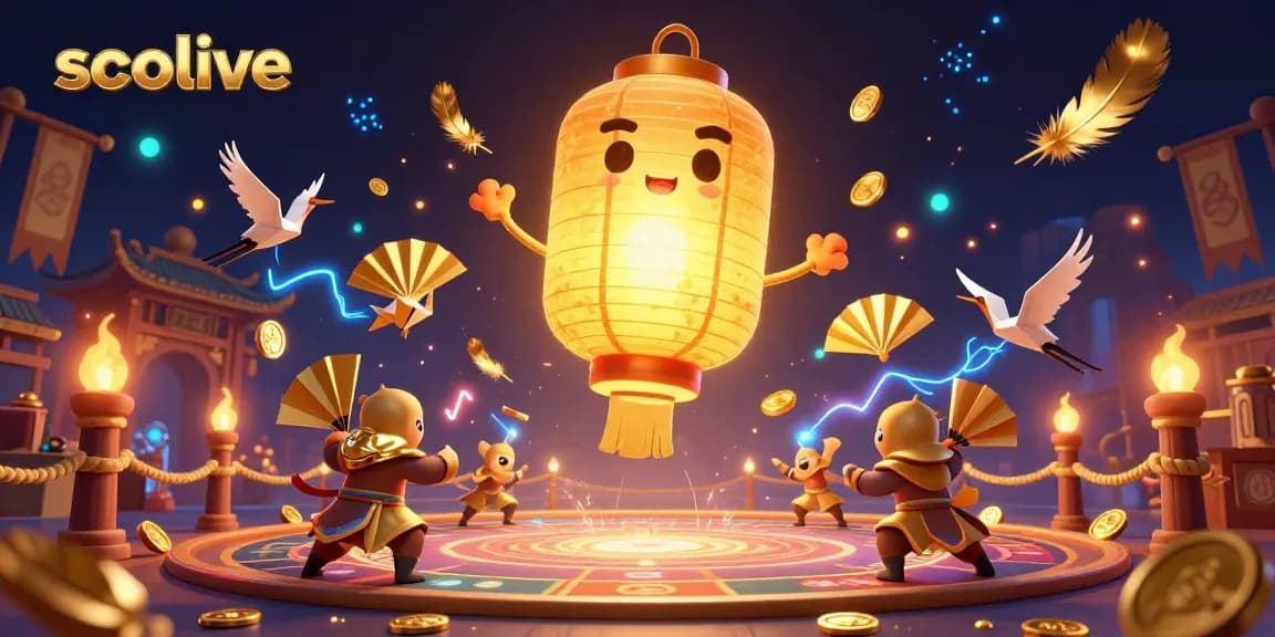 Socolive provides an exhilarating online gambling experience with a vibrant casino scene featuring golden lanterns and paper fan warriors.