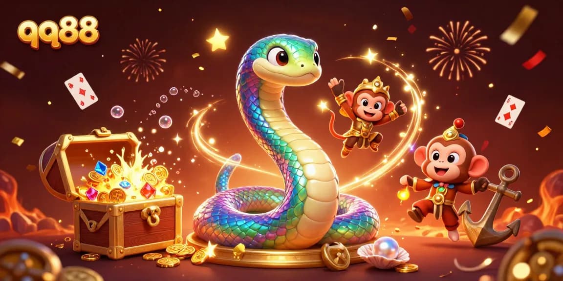 Experience thrilling moments at qq88 with a colorful illustration of online gaming excitement featuring unique 3D characters and elements.