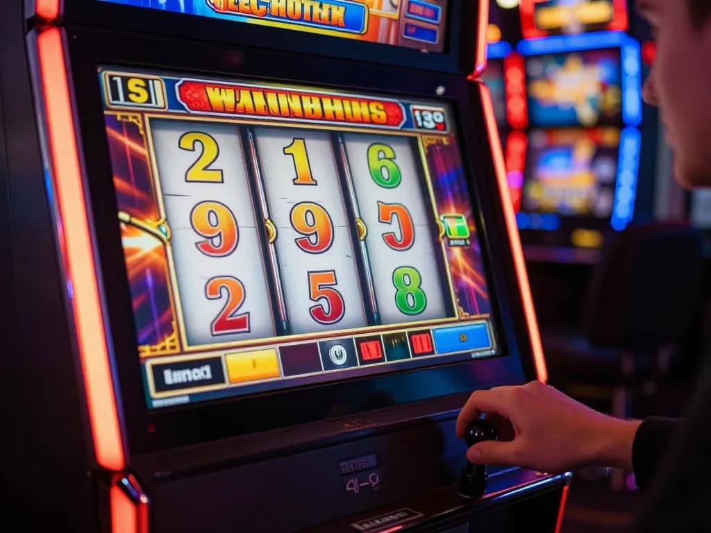 Experience vin88 vin88 win while spinning vibrant slot machine reels in a lively casino setting.