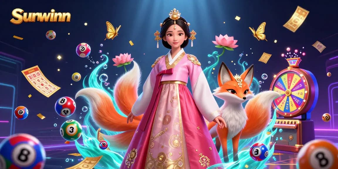 Experience thrilling gameplay at sunwinn with vibrant lottery elements set in a captivating 3D scene.