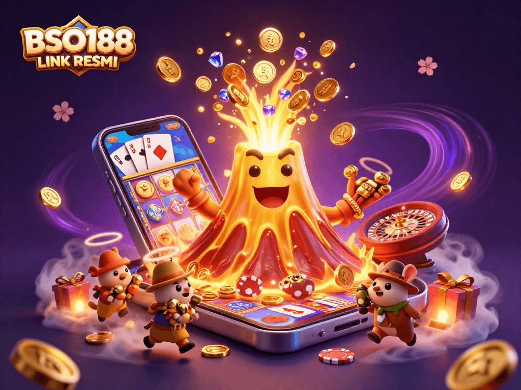Experience the thrill of winning with BSO188 LINK RESMI in an exhilarating casino illustration.