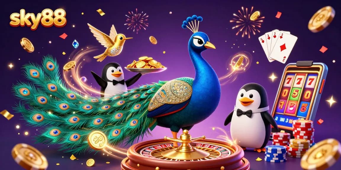 Engage in thrilling gameplay at sky88, where a vibrant scene showcases casino excitement with rich visual details.
