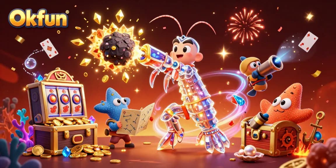 Engage in winning strategies with the Okfun galactic samurai at a vibrant casino scene.