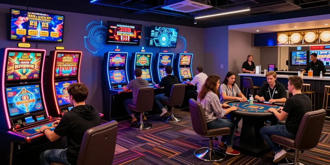 Explore the excitement at non UK casinos with https://dsam.org.uk, showcasing diverse players in a vibrant gaming lounge.