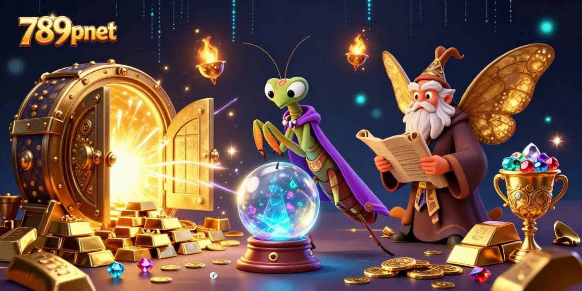 Engage with 789pnet's vibrant casino gaming atmosphere, featuring fortune tellers and treasure elements.