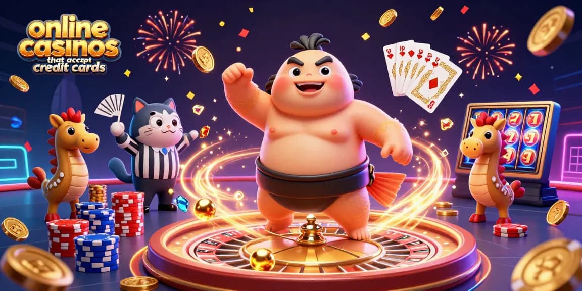 Engage in online casinos that accept credit cards with a festive 3D underwater casino scene featuring a fugu, catfish referee, and seahorse fans.