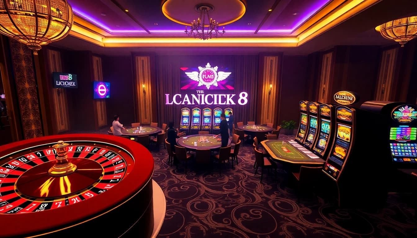 Experience the thrill at TRANG CHỦ LUCK8 casino with vibrant roulette and elegant poker tables.