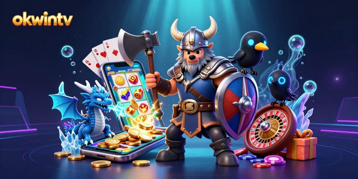 Experience exciting gameplay with okwintv in a vibrant casino scene full of dynamic characters and elements.