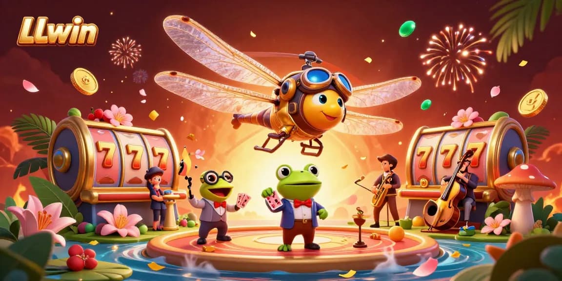 Experience thrilling gaming action at LLwin with a vibrant 3D casino scene featuring dynamic characters.
