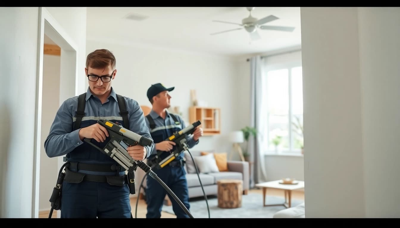 Efficient spray foam removal service by professionals in a home environment.