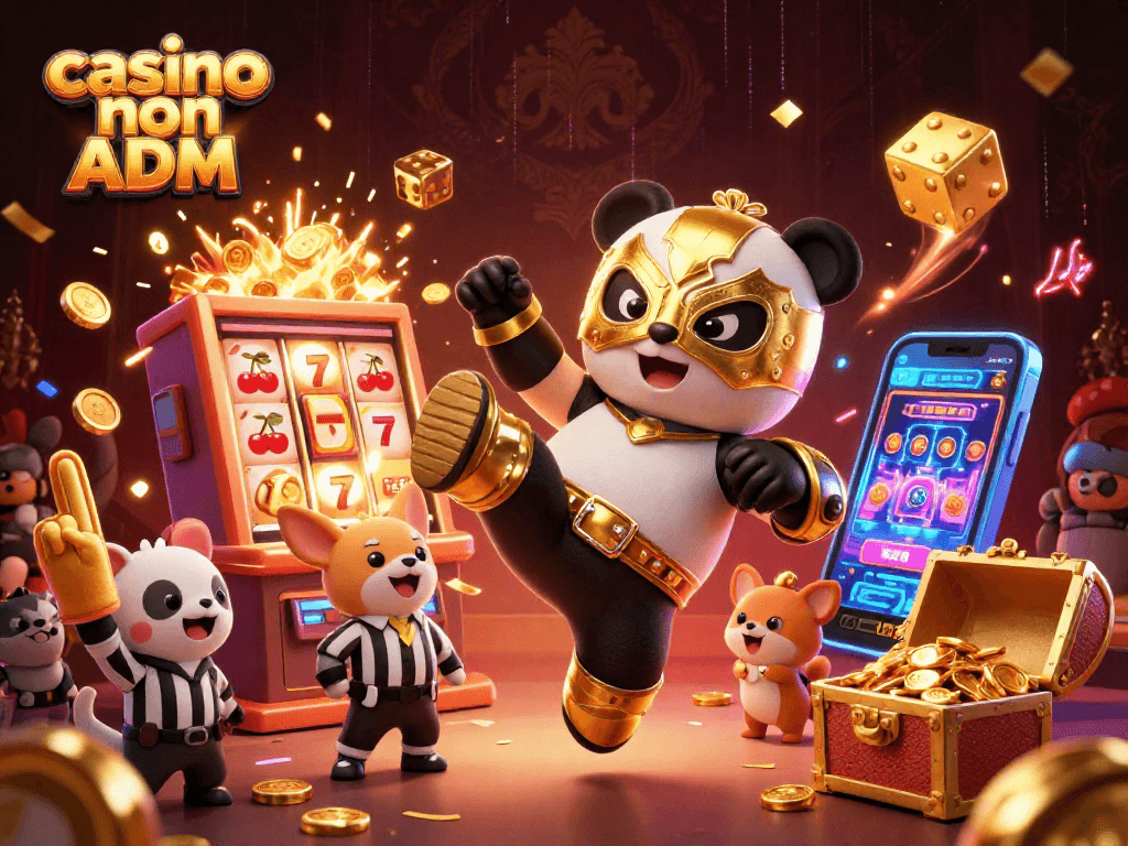 Scopri il divertimento del casino non ADM con un panda lottatore e un emozionante jackpot.