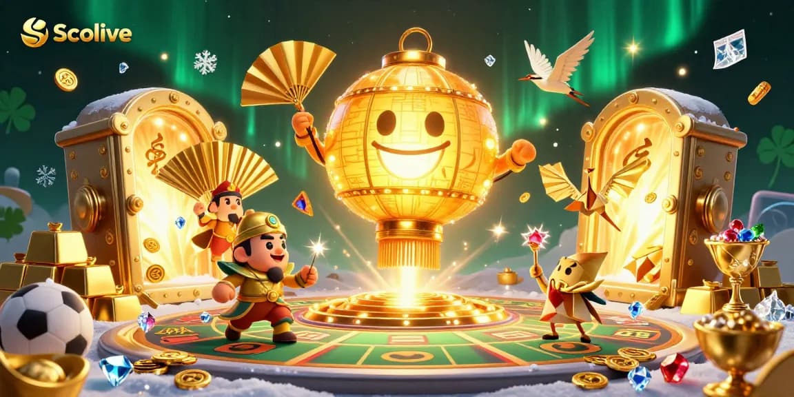 Socolive offers a vibrant casino experience, infused with luck symbols and sports betting elements, in a stunning 3D illustration.