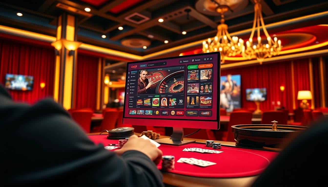 Exciting online gambling scene featuring go99.now, showcasing live casino games and vibrant casino elements.