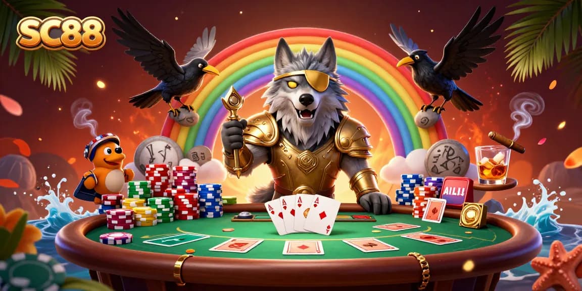 Engage in thrilling gameplay with SC88 casino chips and Norse-inspired characters.