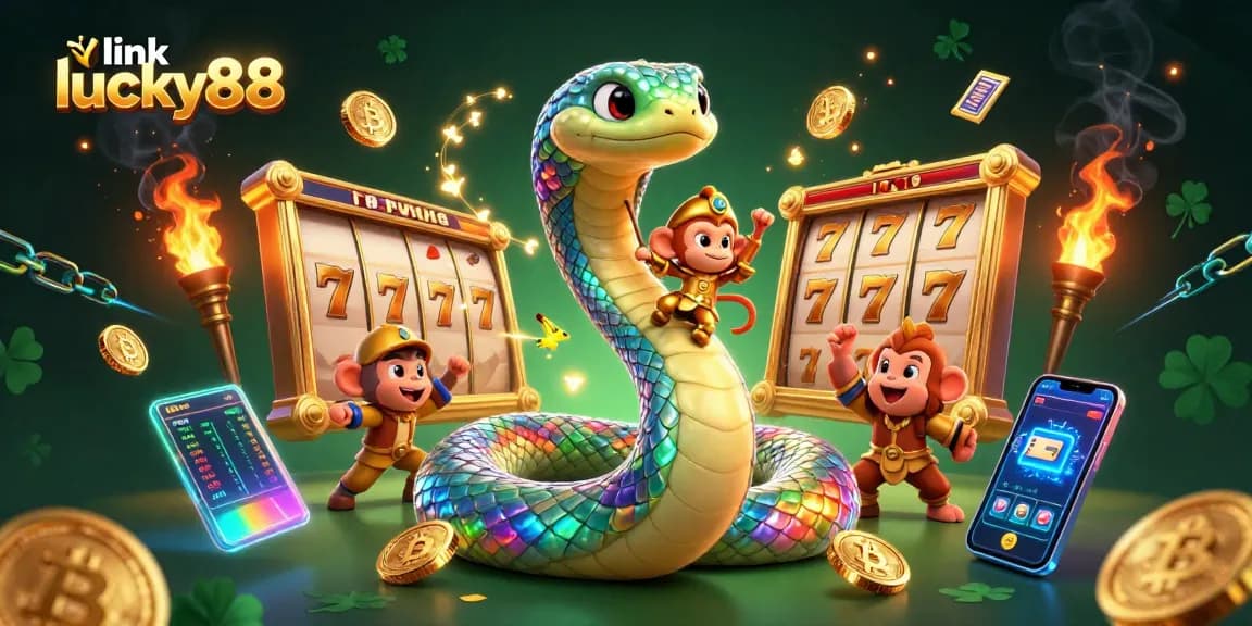 Spin the reels with link lucky88 and win big with this vibrant casino theme illustration.