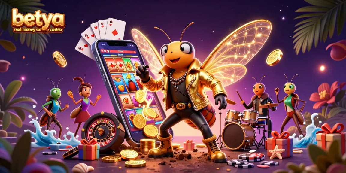 Experience the thrill of betting at betya real money online casino in this vibrant 3D illustration