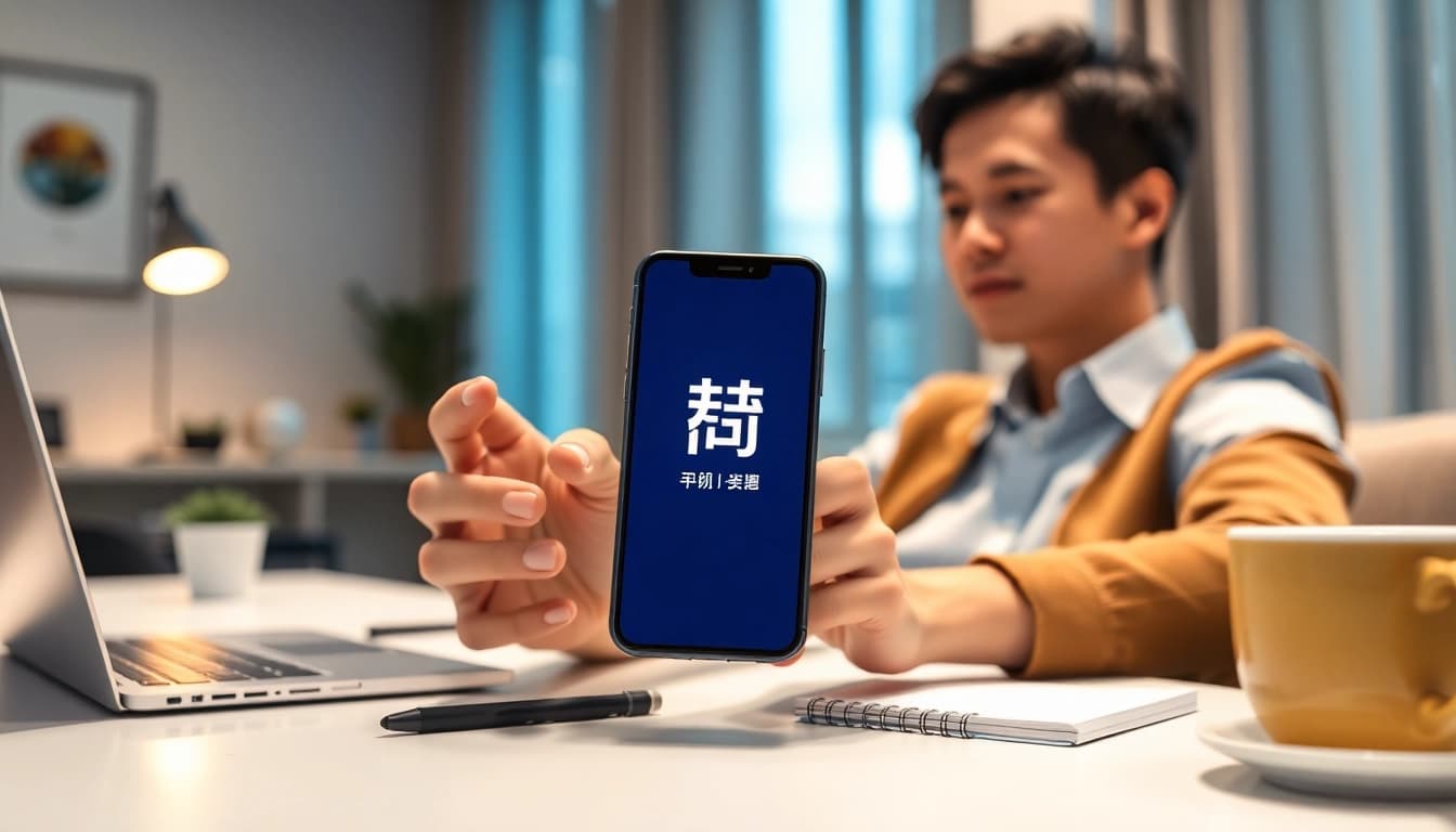快连下载 mobile app interface displayed on a modern smartphone, showcasing user-friendly features.