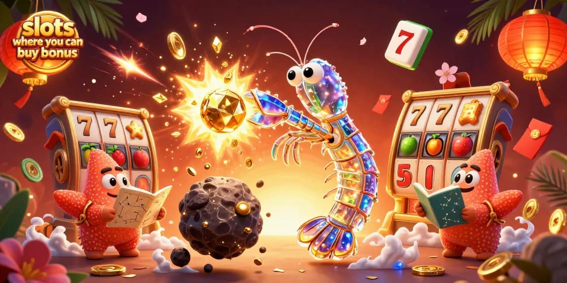 Experience thrilling gameplay with exciting slots where you can buy bonus features directly in this vibrant casino illustration.