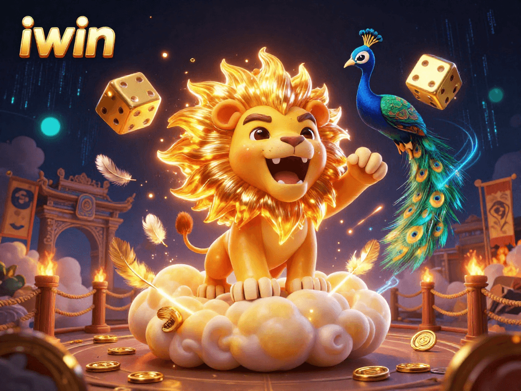 Experience the thrill of iwin with vibrant casino-themed 3D art featuring iconic characters and elements.