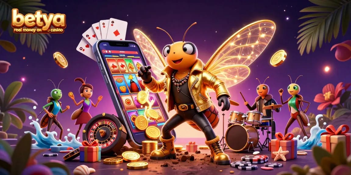 Experience the thrill of betting at betya real money online casino in this vibrant 3D illustration