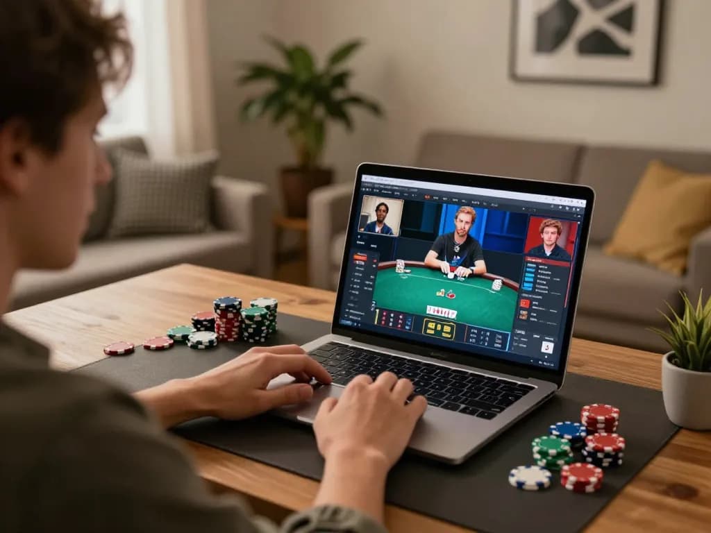 Feeling the thrill of 789 online poker with chips in a cozy home environment