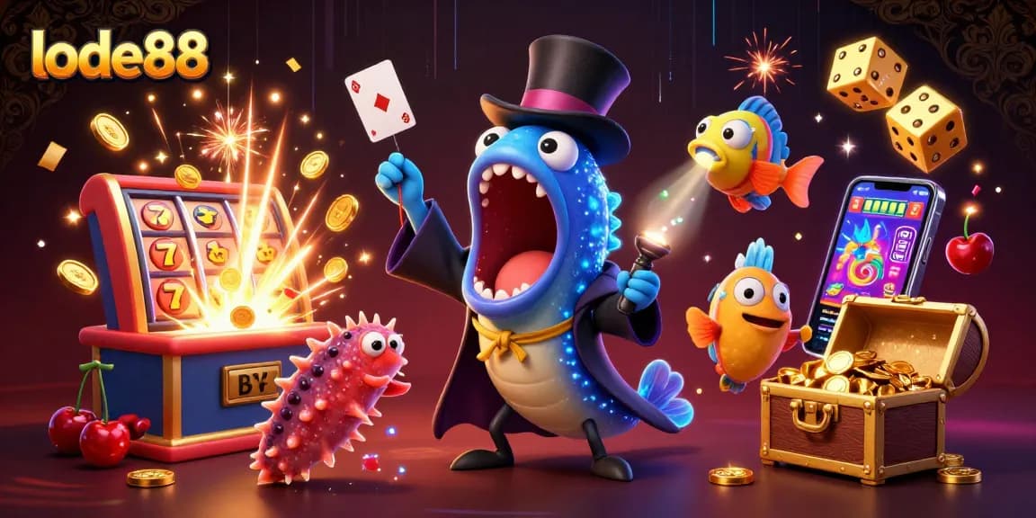Lode88 offers exciting casino action with a vibrant 3D illustration featuring a magical sea-themed spectacle