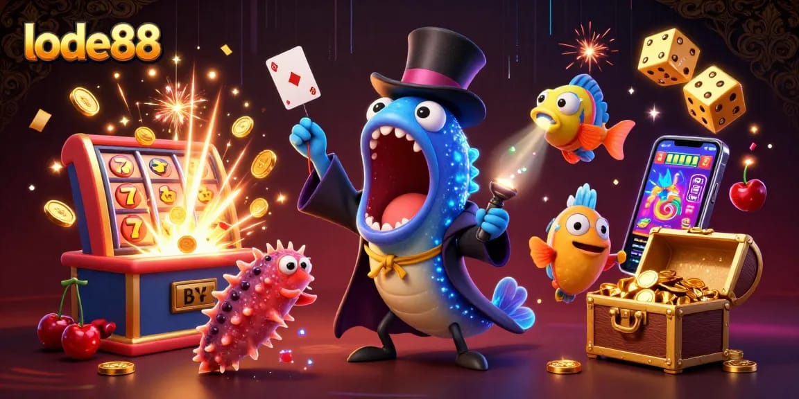 Lode88 offers exciting casino action with a vibrant 3D illustration featuring a magical sea-themed spectacle