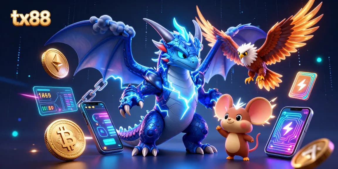 Engage with tx88's thrilling crypto gaming world, featuring dynamic characters and vibrant action.