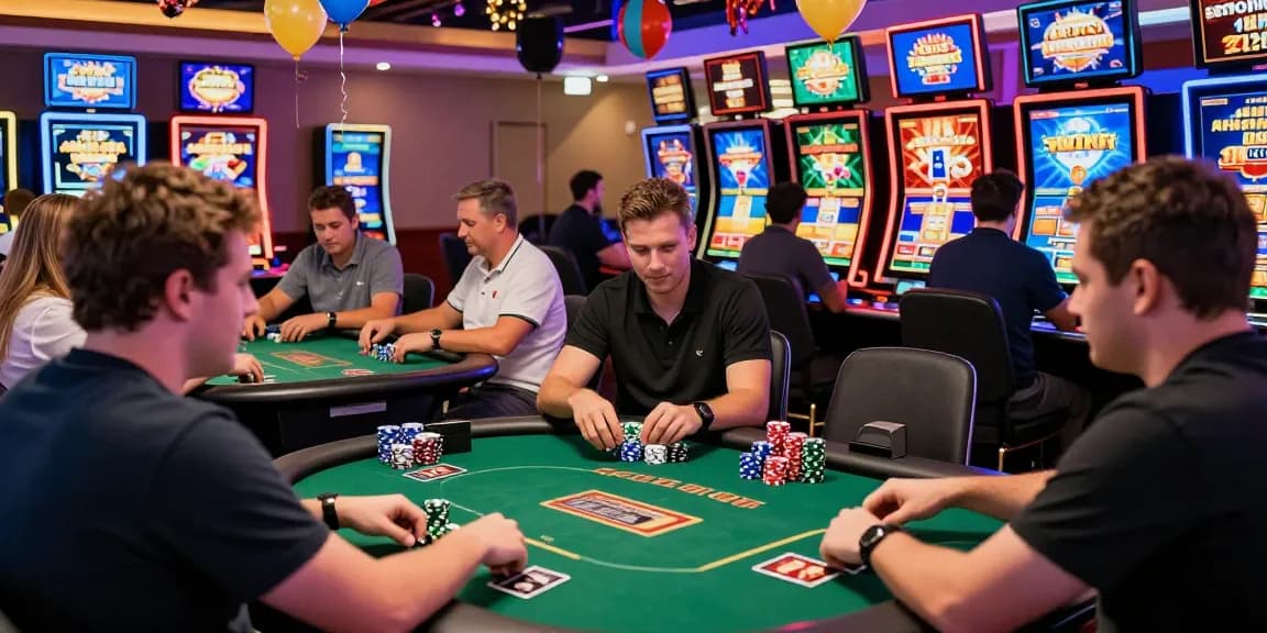 Players enjoying games at casinos that accept credit cards in a vibrant online casino atmosphere