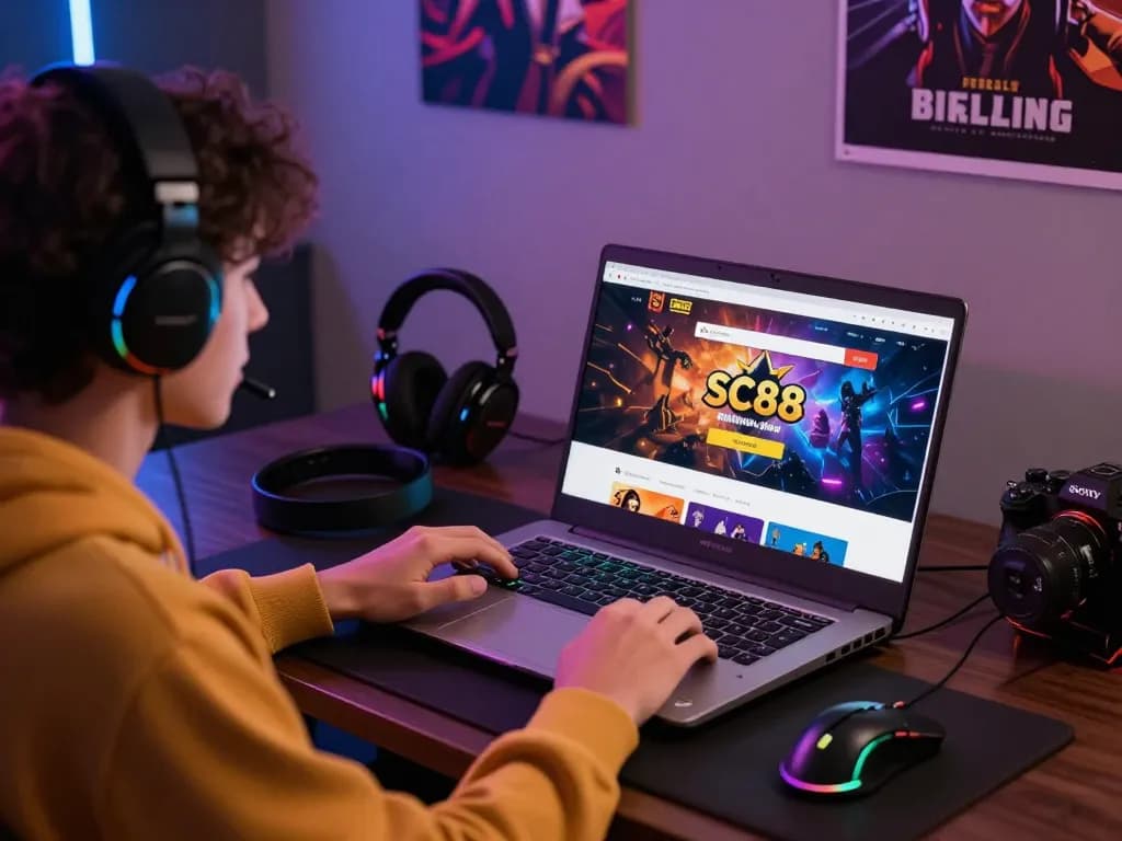 Experience LINK SC88 on a modern gaming setup with user-friendly features and vibrant atmosphere.