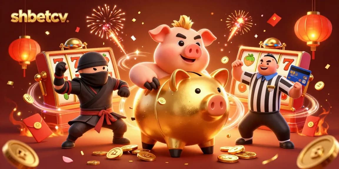 Experience thrilling games with shbetcv as dynamic characters celebrate in a vibrant casino backdrop.