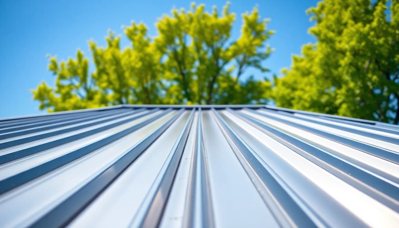 Metal roofing installed on a modern home, showcasing durability and quality craftsmanship.