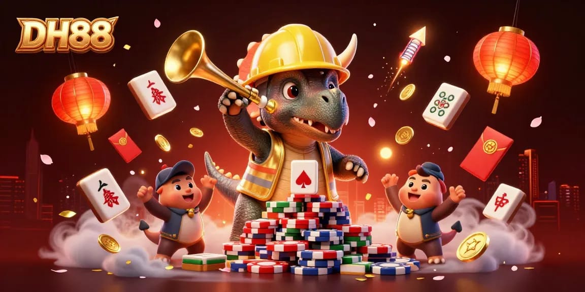 DH88 players cheer for big wins amidst vibrant casino celebration scene