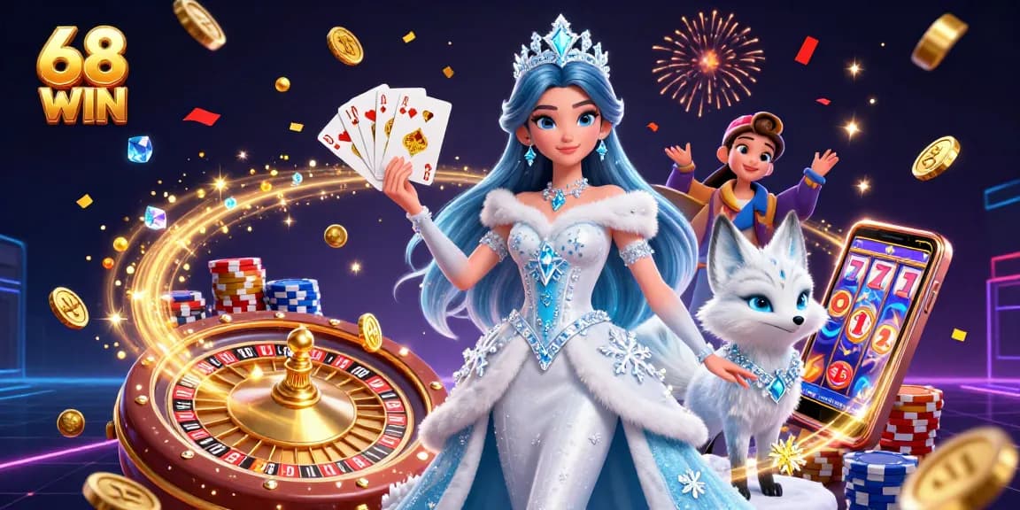 Experience thrilling gameplay at 68 WIN, featuring stunning visuals, vibrant casino elements, and dynamic action.