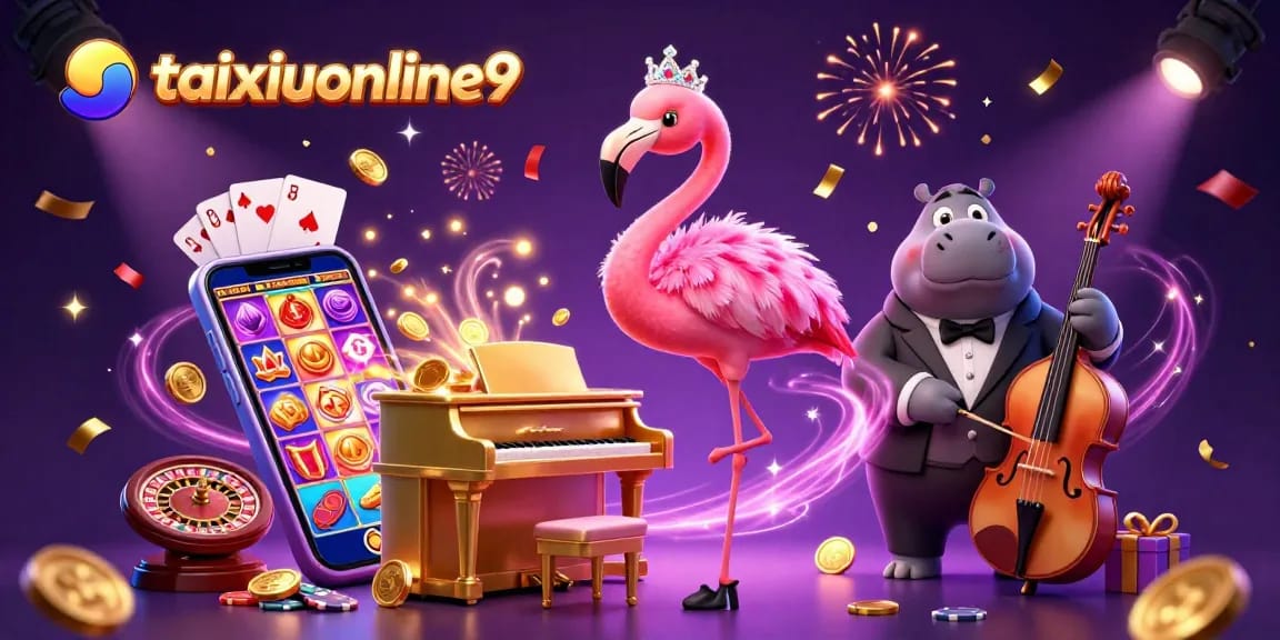 Experience taixiuonline9 with vibrant characters and dynamic casino elements in a rich 3D scene.