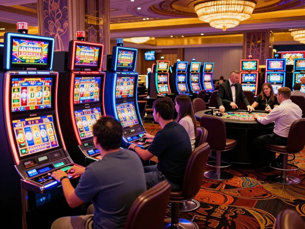 Exciting gameplay at go99 casino with vibrant slot machines and thrilling roulette action.