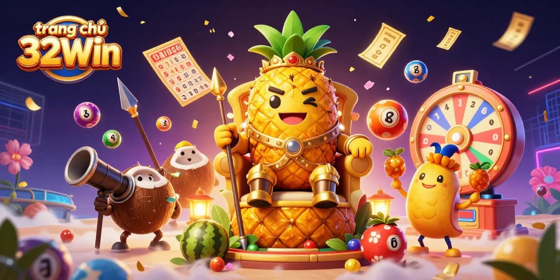 Experience the vibrant energy of gambling with trang chủ 32Win, featuring dynamic elements and a tropical casino theme.