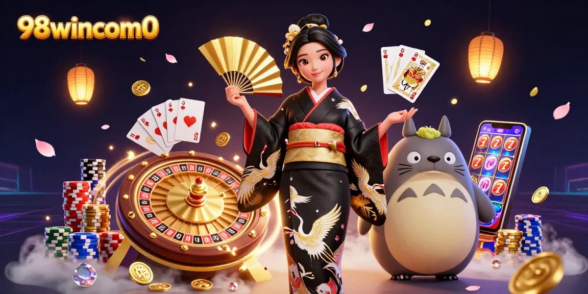 Experience winning at 98wincom0 with dynamic reels and vibrant casino elements.
