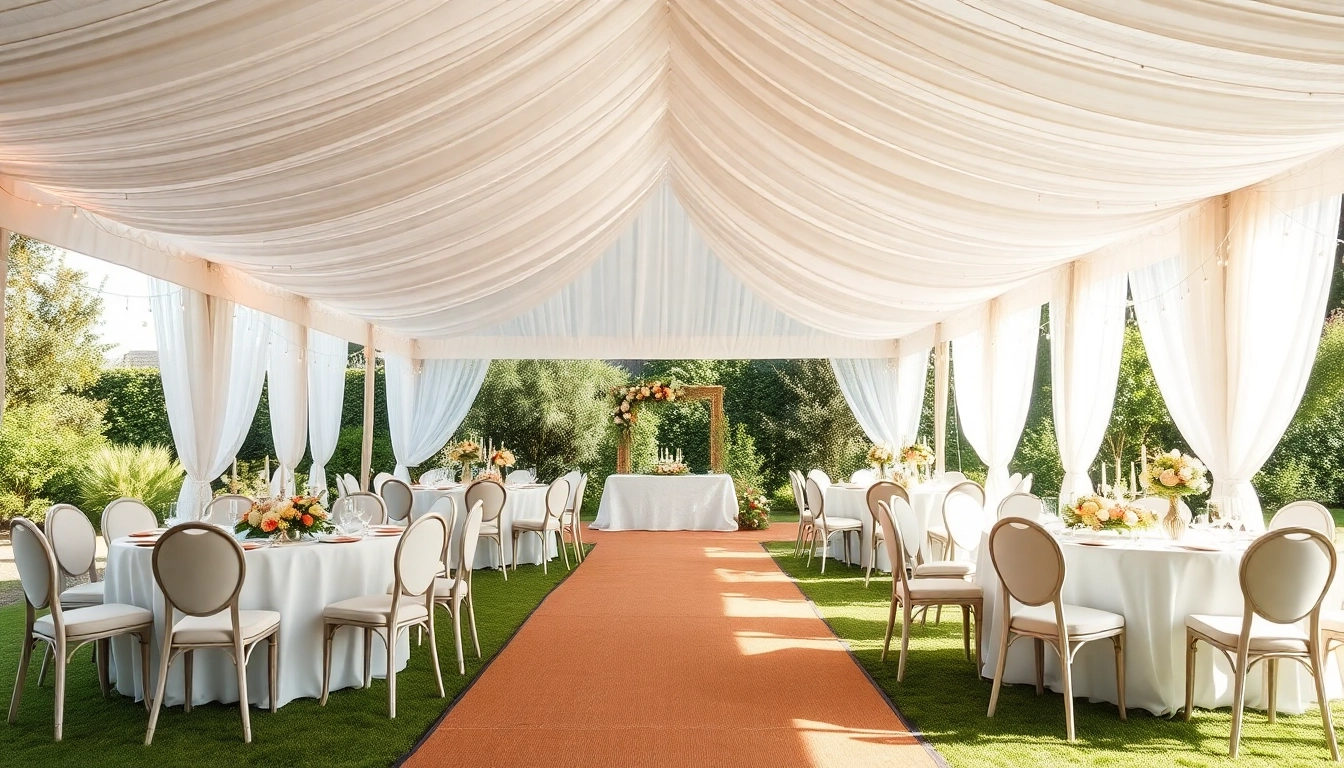 Transform your occasion with Wedding Tent Chair & Table Rentals styled elegantly in a garden setting
