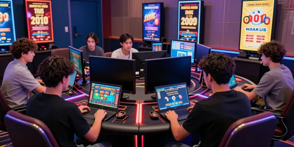 Engaged online gaming players at https://man88pro.com/ enjoying dynamic casino atmosphere and promotions.