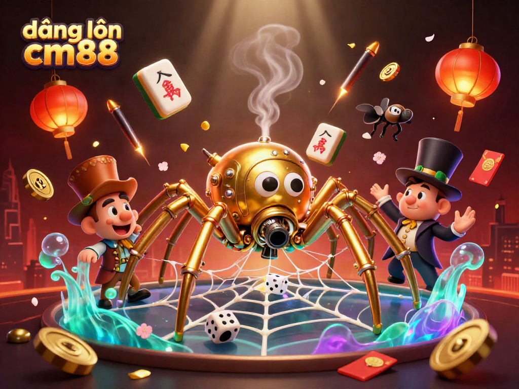 Engage in thrilling gameplay with đăng nhập cm88 as cartoon characters explore a vibrant 3D casino world.