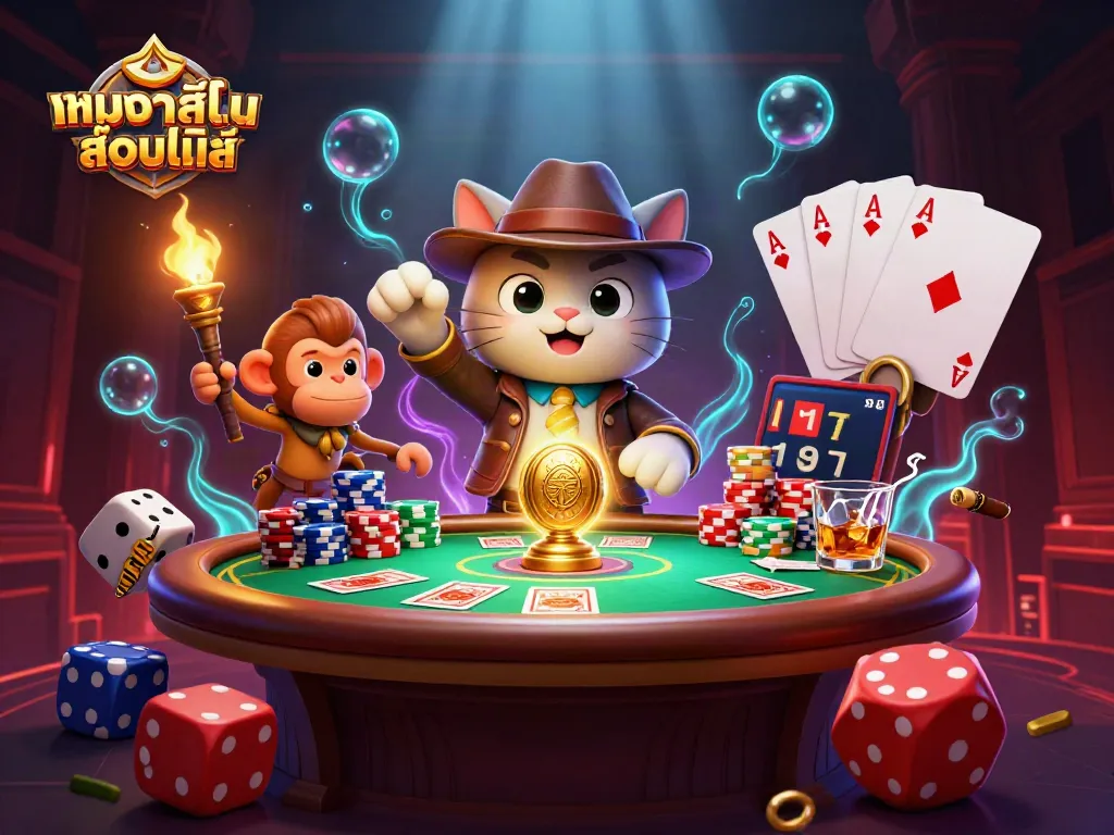 เล่นเกมคาสิโนออนไลน์ในบรรยากาศที่มีความลึกลับและตื่นเต้นกับการสำรวจร่วมกับแมวและลิง