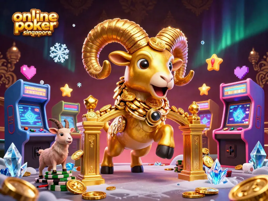Experience thrilling online poker Singapore action with vibrant 3D visuals and colorful game elements.