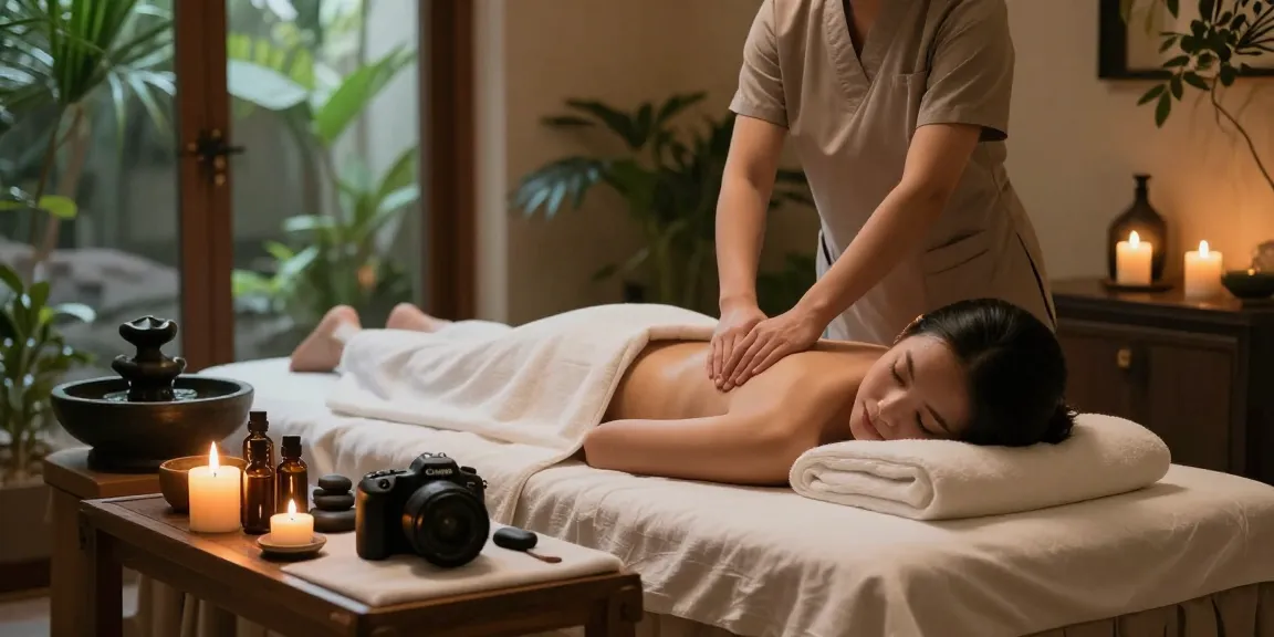 강남출장안마 massage therapy session in elegant spa environment with calming decor and soothing atmosphere