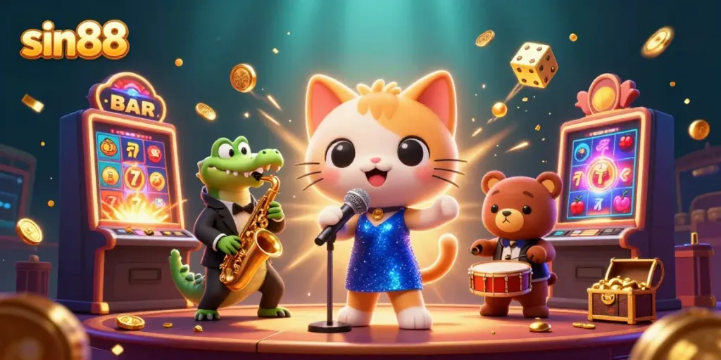 Experience thrilling slot action at sin88 with vibrant jazz characters and explosive jackpots.