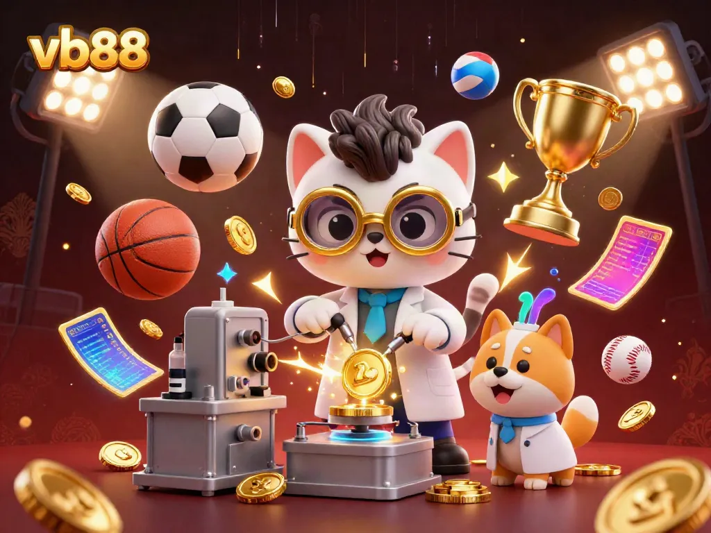 Join the action with VB88's thrilling game scene filled with gold coins and sports excitement.