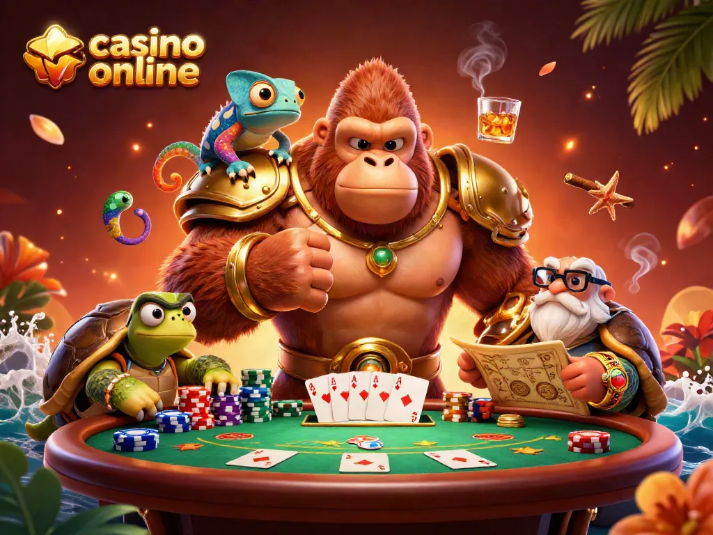 Los jugadores disfrutan en una sala de casino online mientras apuestan en una mesa de póker llena de emoción.