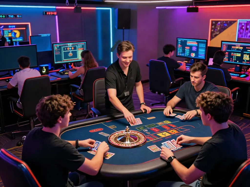 Players enjoying an exciting SV88 live casino experience with vibrant atmosphere