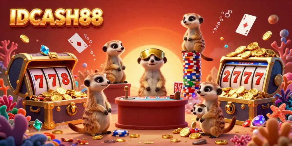 Experience thrilling action at IDCASH88, where a colony of meerkats runs an imaginative casino filled with treasures.