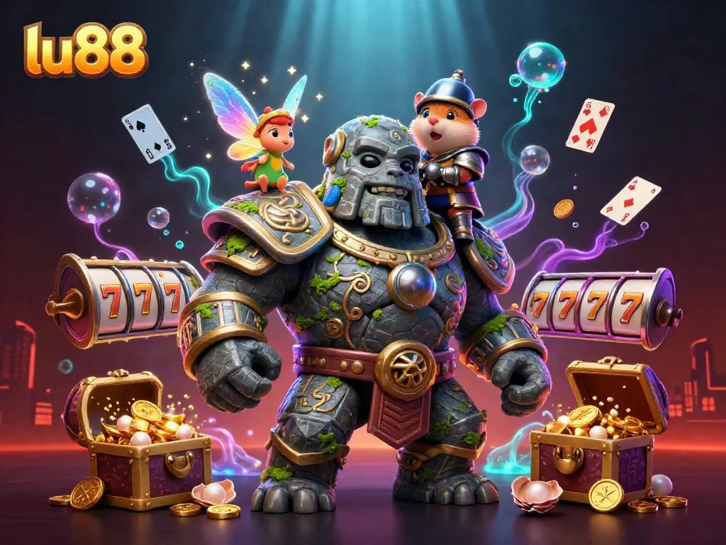 Experience thrilling gaming at lu88 with dynamic characters in an exciting casino scene.